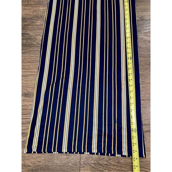 Women’s Maxi Dress Blue Stripes Knit Summer Medium - Picture 4 of 8